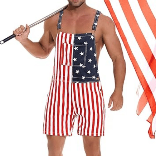 🔥Unisex Retro Independence Day Flag Overalls