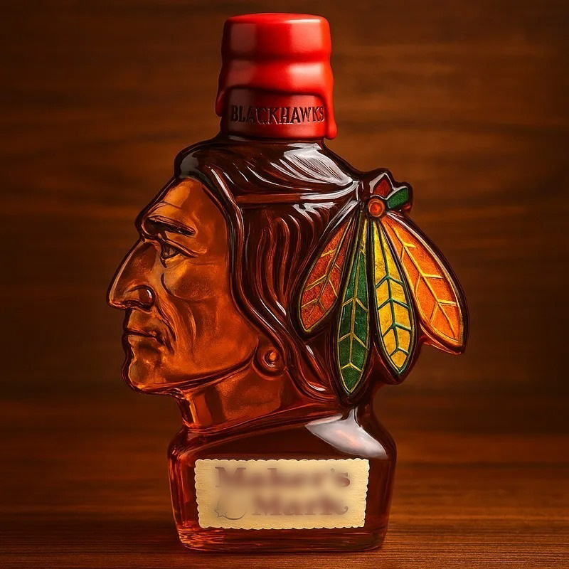 Chicago Blackhawks Whiskey Bottle