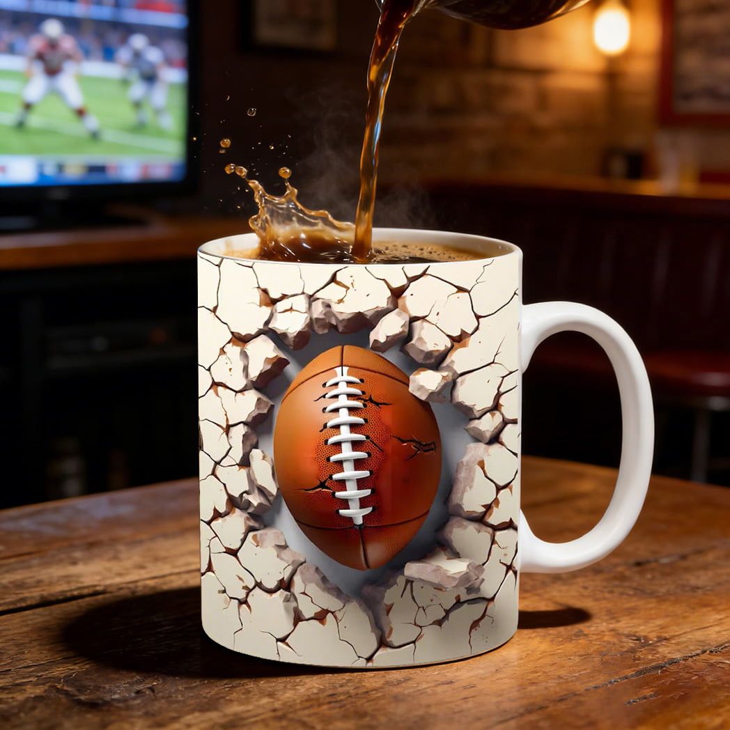 3D Football Breakout Mug