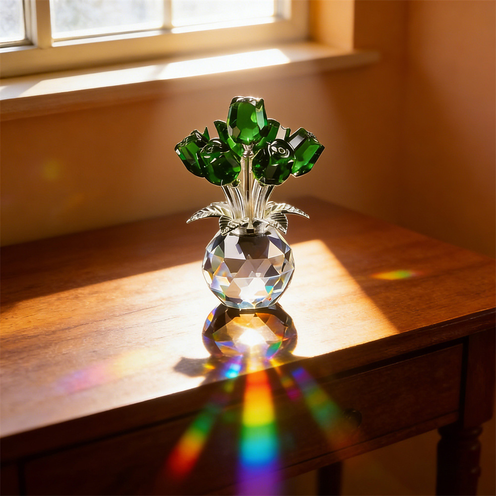 Eternal Bloom · Crystal Colorful Rose Flower Collectible Figurine