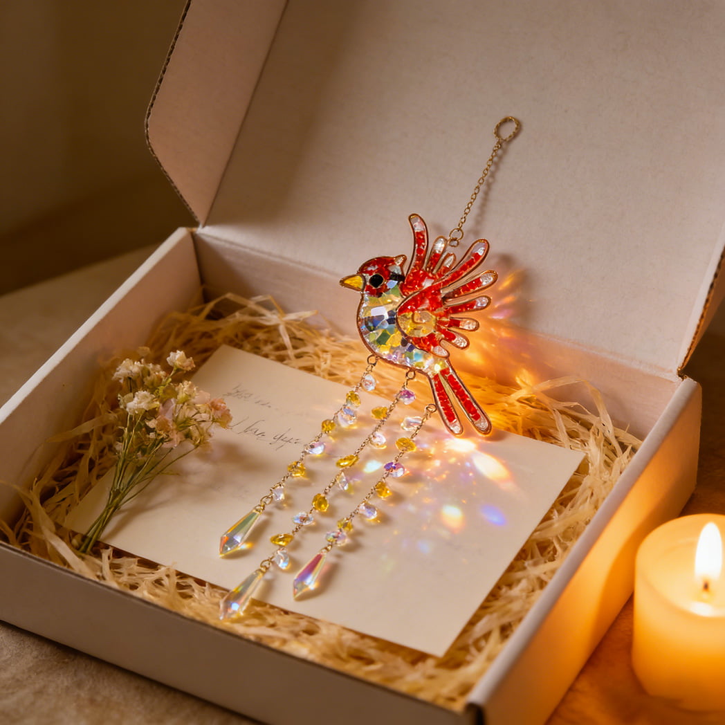 Crystal Bird Sun Catcher – Colorful Crystal Hanging Ornament