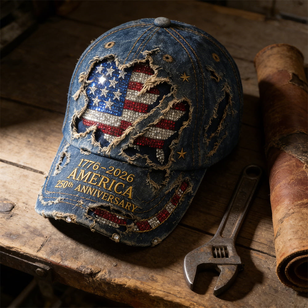 USA 250th Anniversary Distressed Baseball Caps