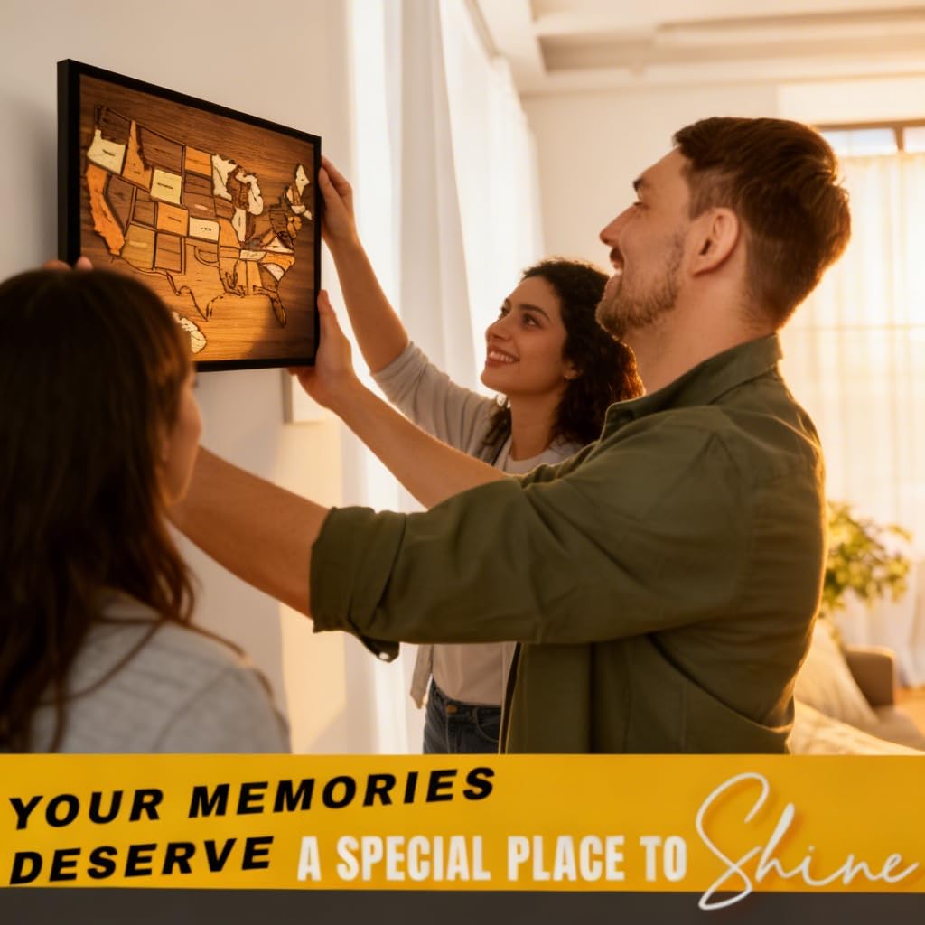 🔥49% OFF - 🧩US Wooden USA Travel Map Puzzle - A Stylish Way to Track Your Journey & Memories