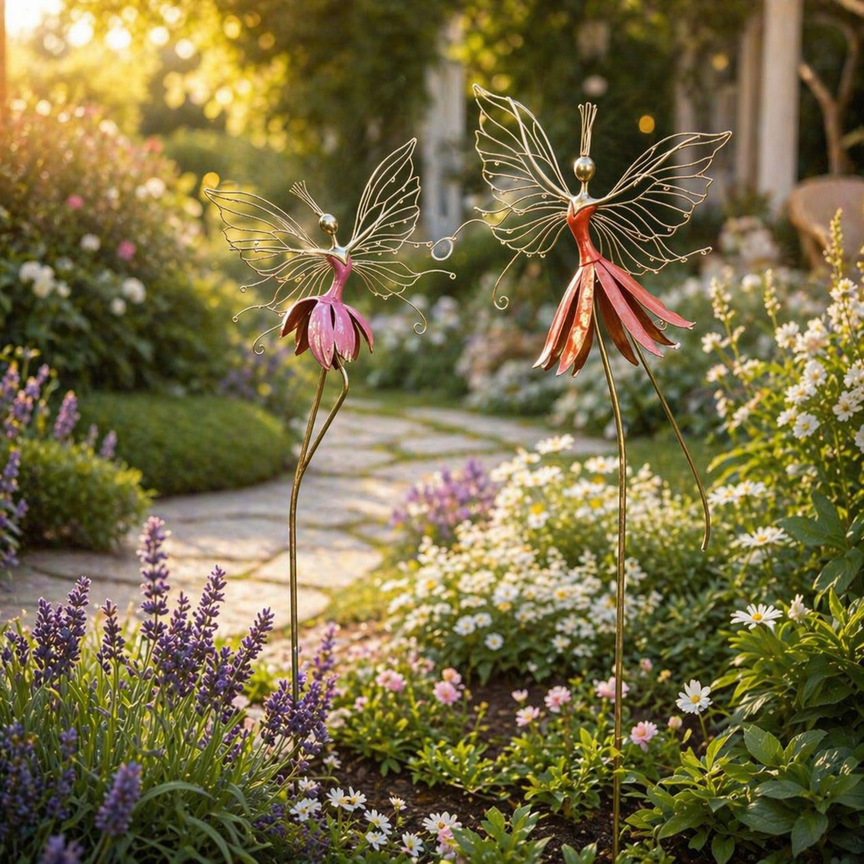Whimsical Fairy Blossom Garden Stake