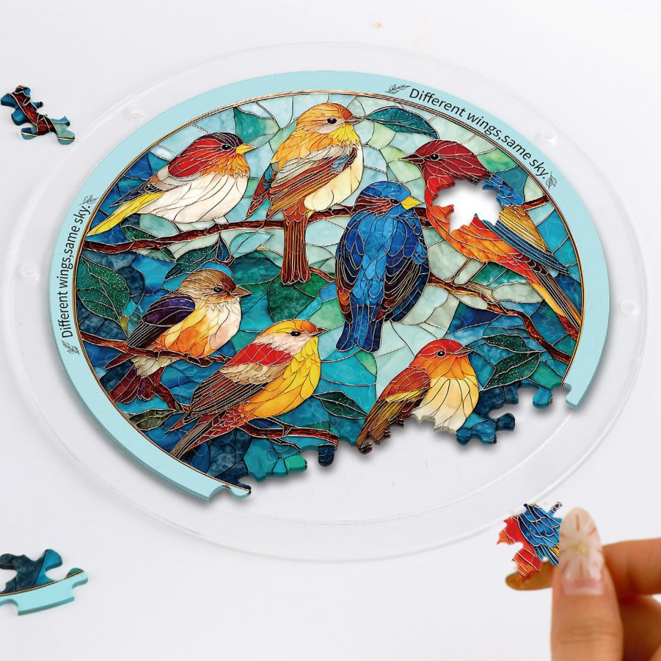 Stained Glass Jigsaw Puzzle Suncatcher