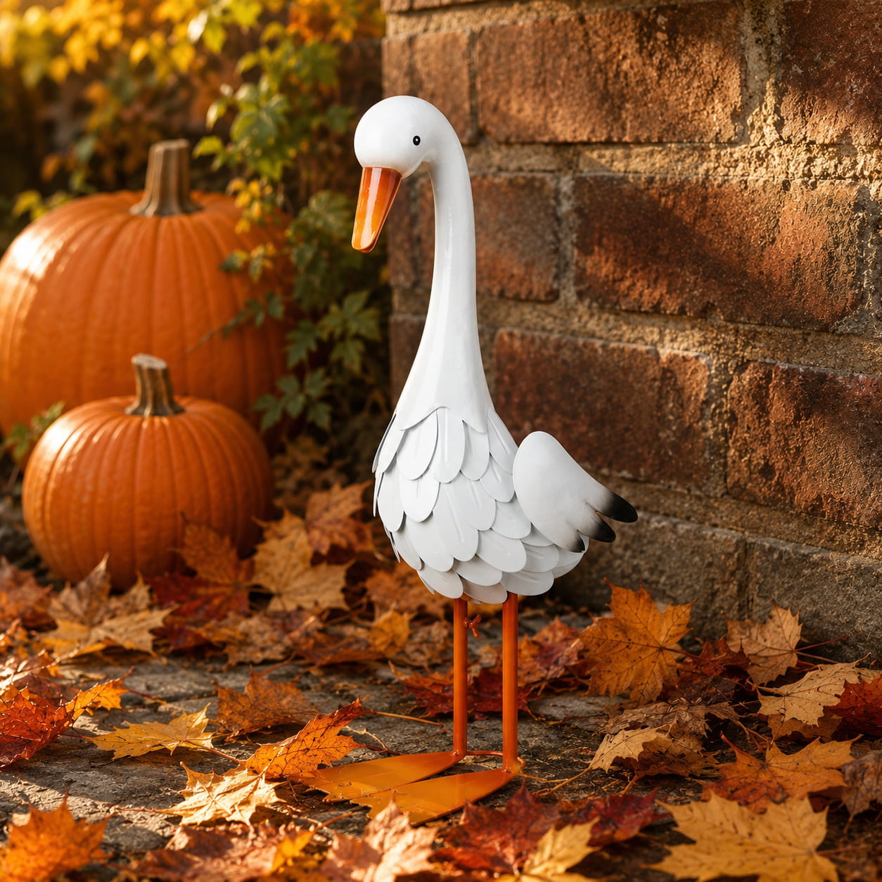 Large Porch Metal Goose Statue