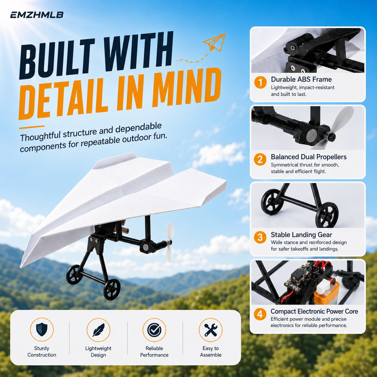 RC Paper Airplane Kit with Gyro Stabilizer