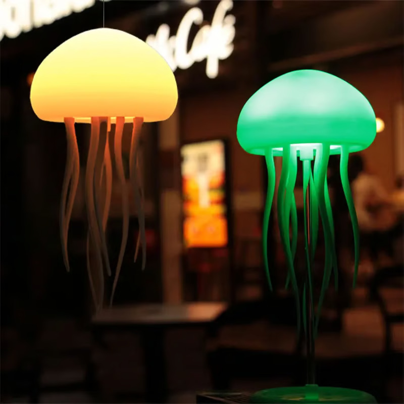 💡Led Gradient Swimming Jellyfish Atmosphere Light