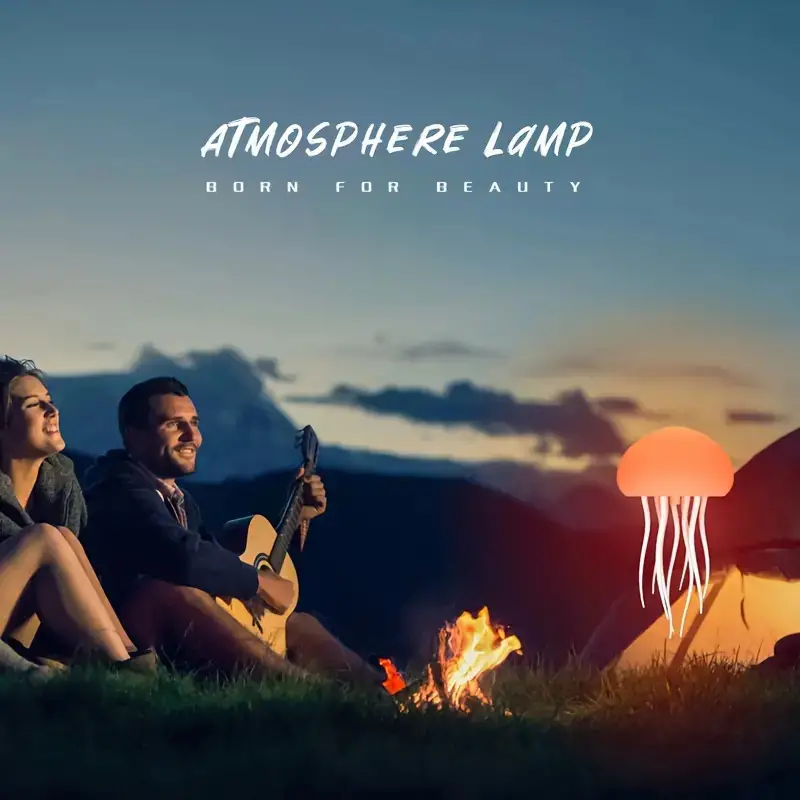 💡Led Gradient Swimming Jellyfish Atmosphere Light