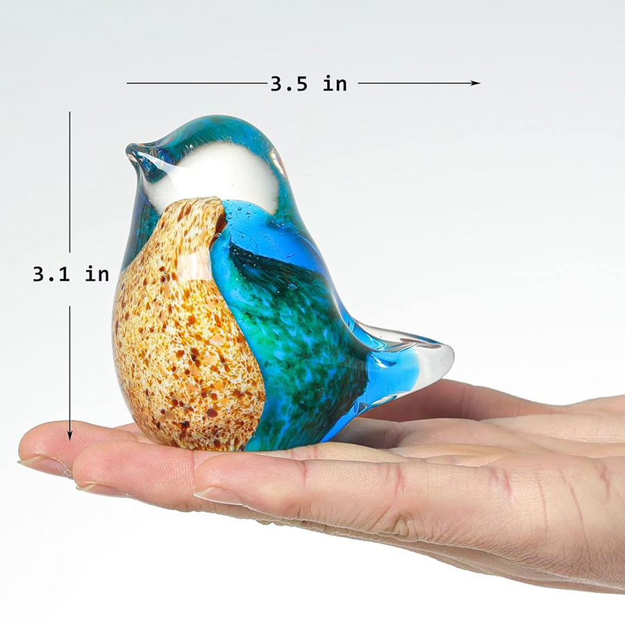 Hand Blown Glass Bird Statue