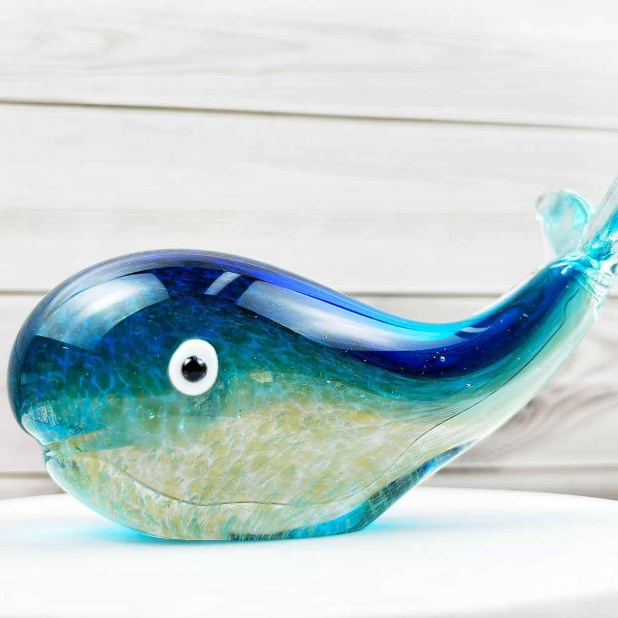 Handmade Crystal Whale Figurine Decor