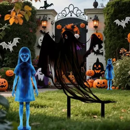 👻16 inch Halloween Haunted Twin Ghost Ground Stakes A pair