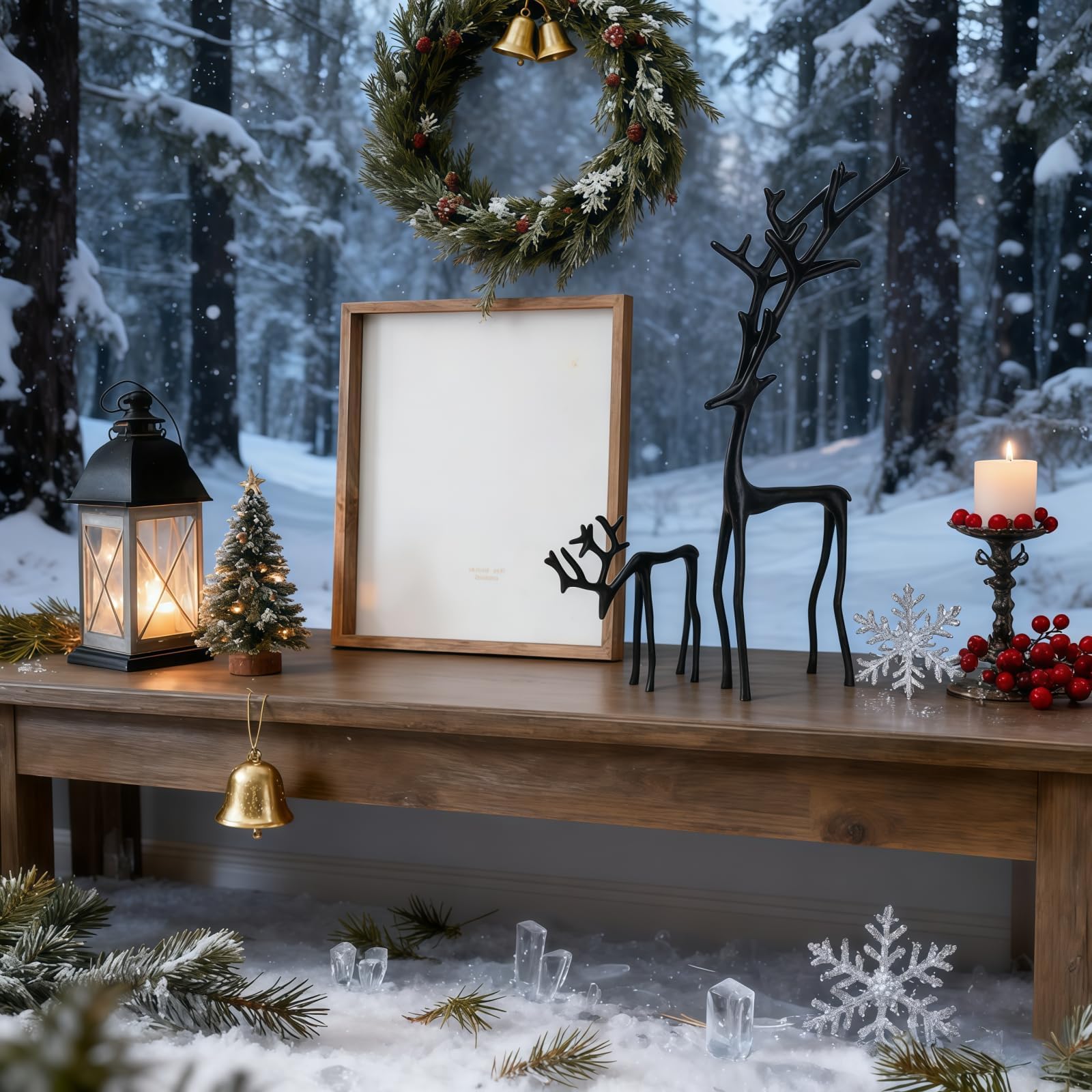 🦌Stylish Black Reindeer Statues