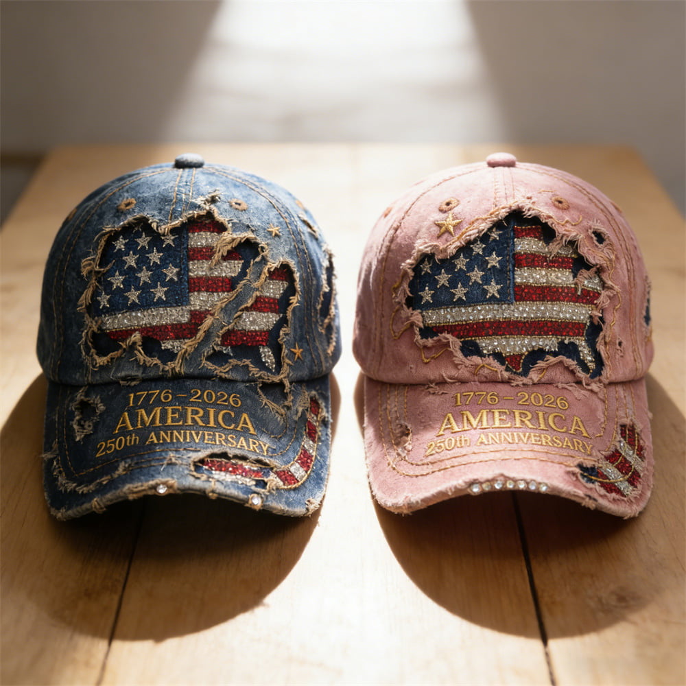 USA 250th Anniversary Distressed Baseball Caps
