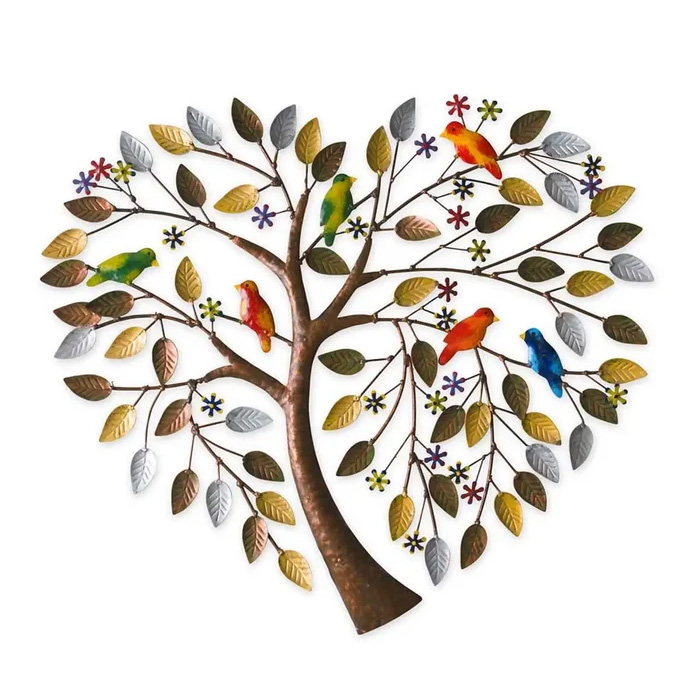 Handcrafted Heart Tree Metal Wall Art