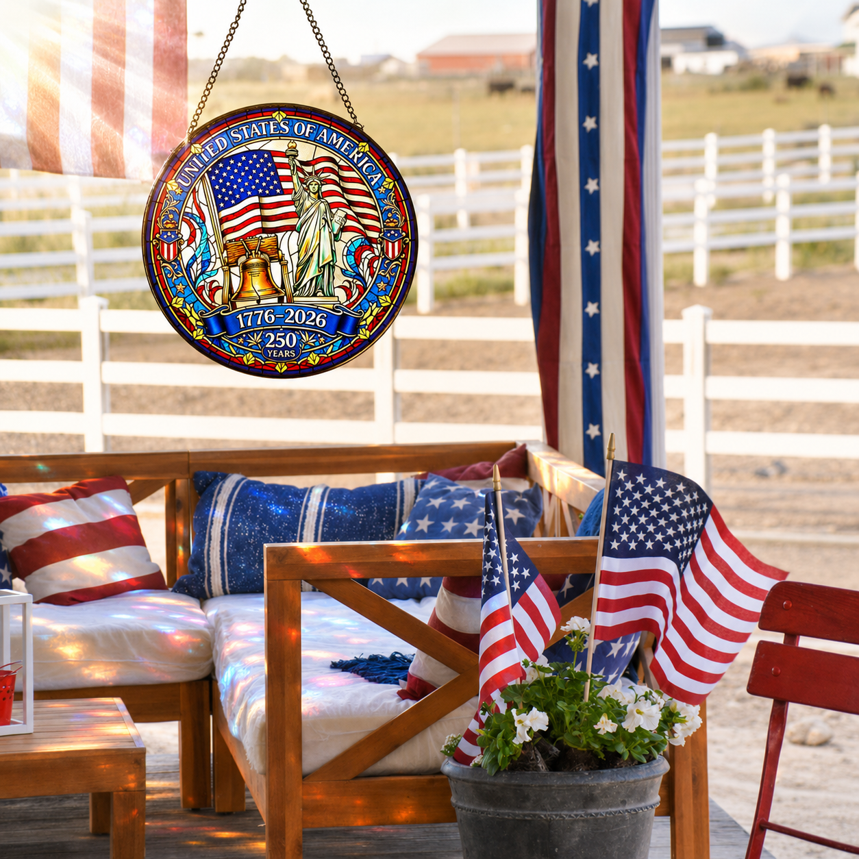 ✨ 250th Anniversary Patriotic Stained Glass Suncatcher