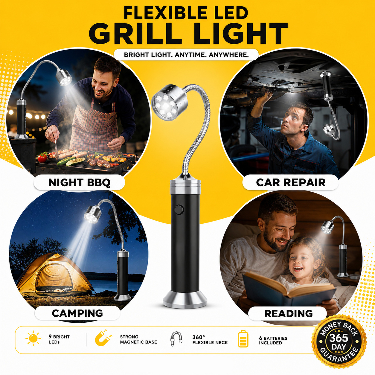 Flexible LED BBQ Grill Lights Set of 2 - The Perfect Grilling Accessories Light