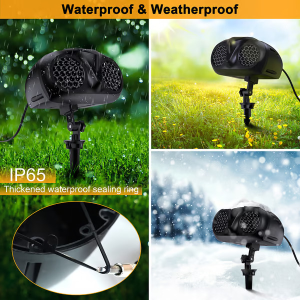 Owl-shape Dual-lens Christmas Snowflake Projector Lights