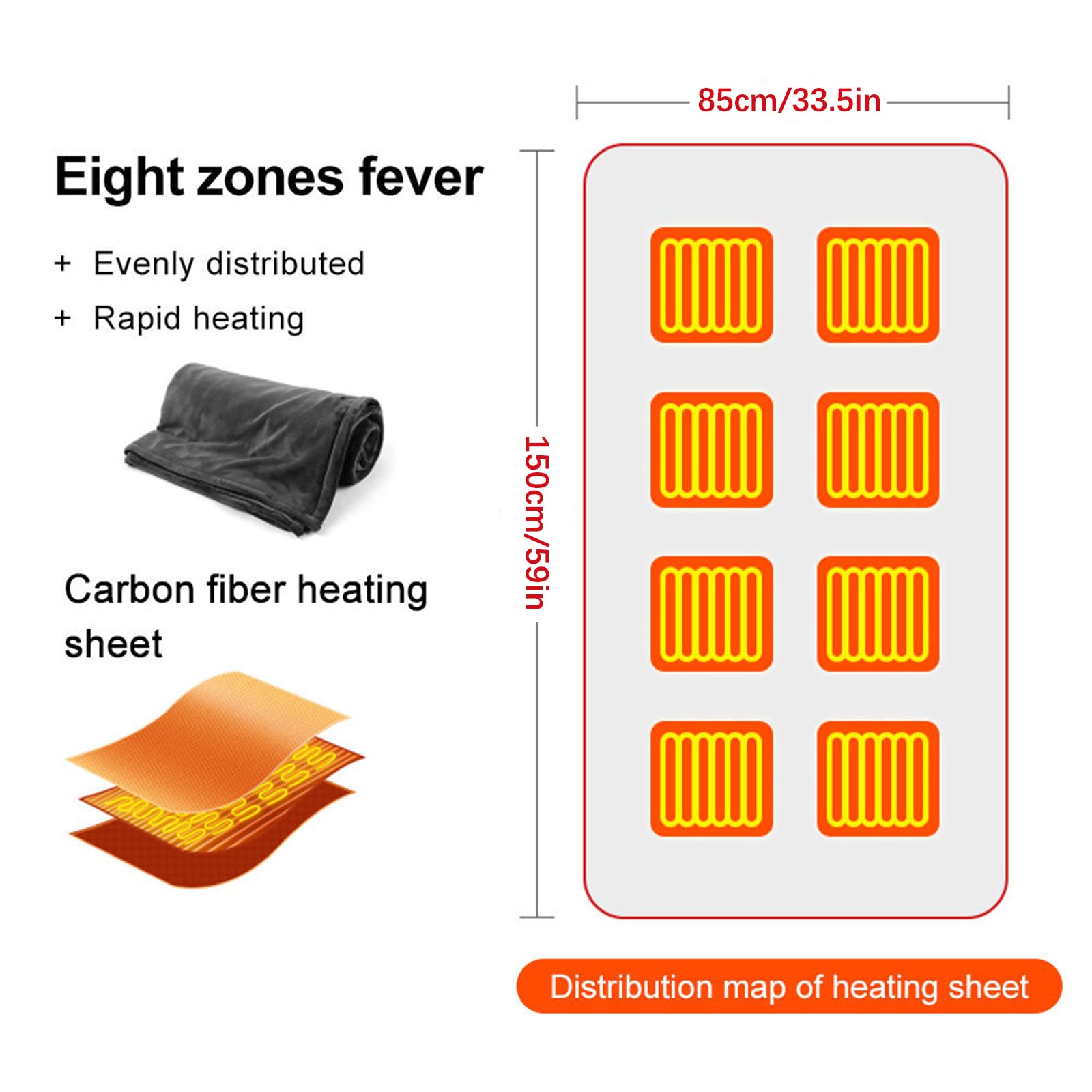 [Copy]Portable Soft Zipper Electric Heated Blanket Shawl