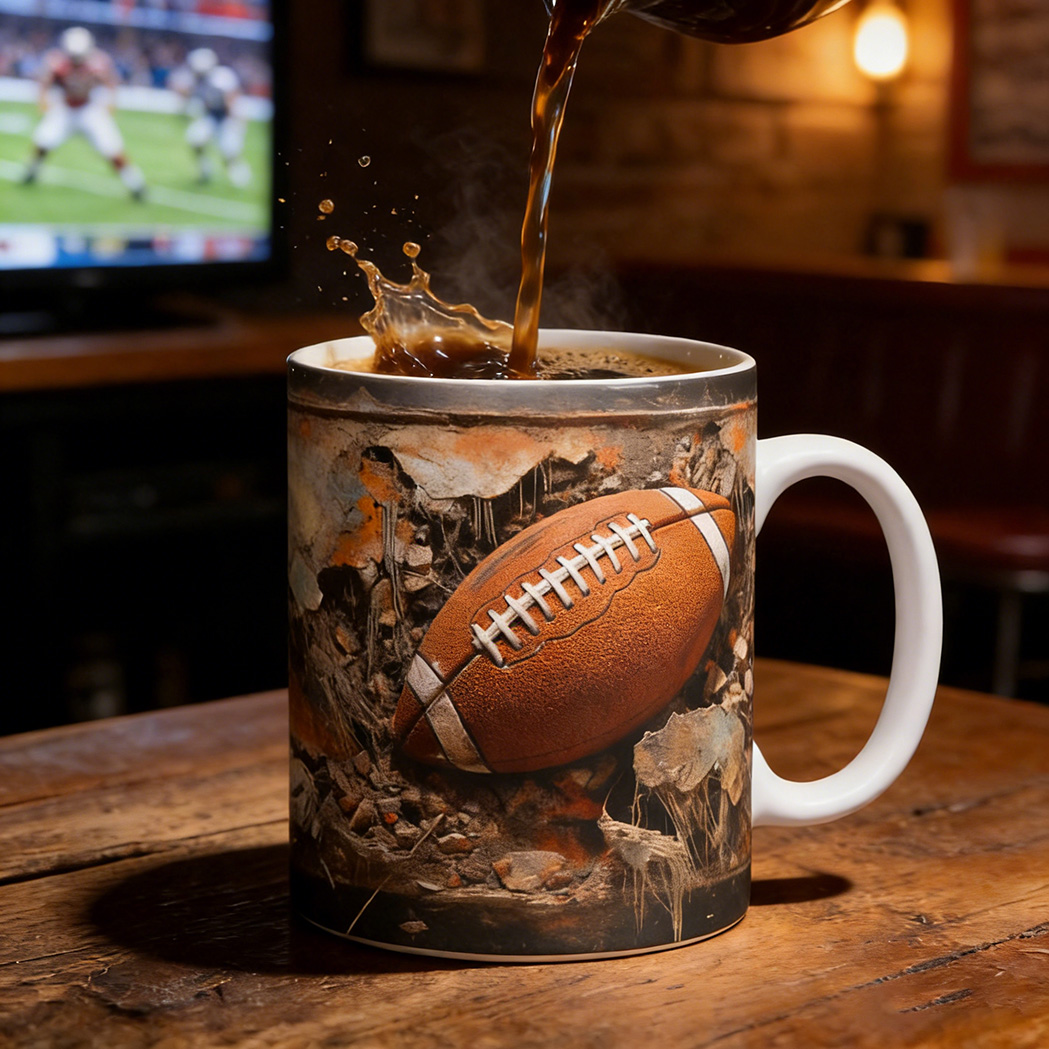 3D Football Breakout Mug