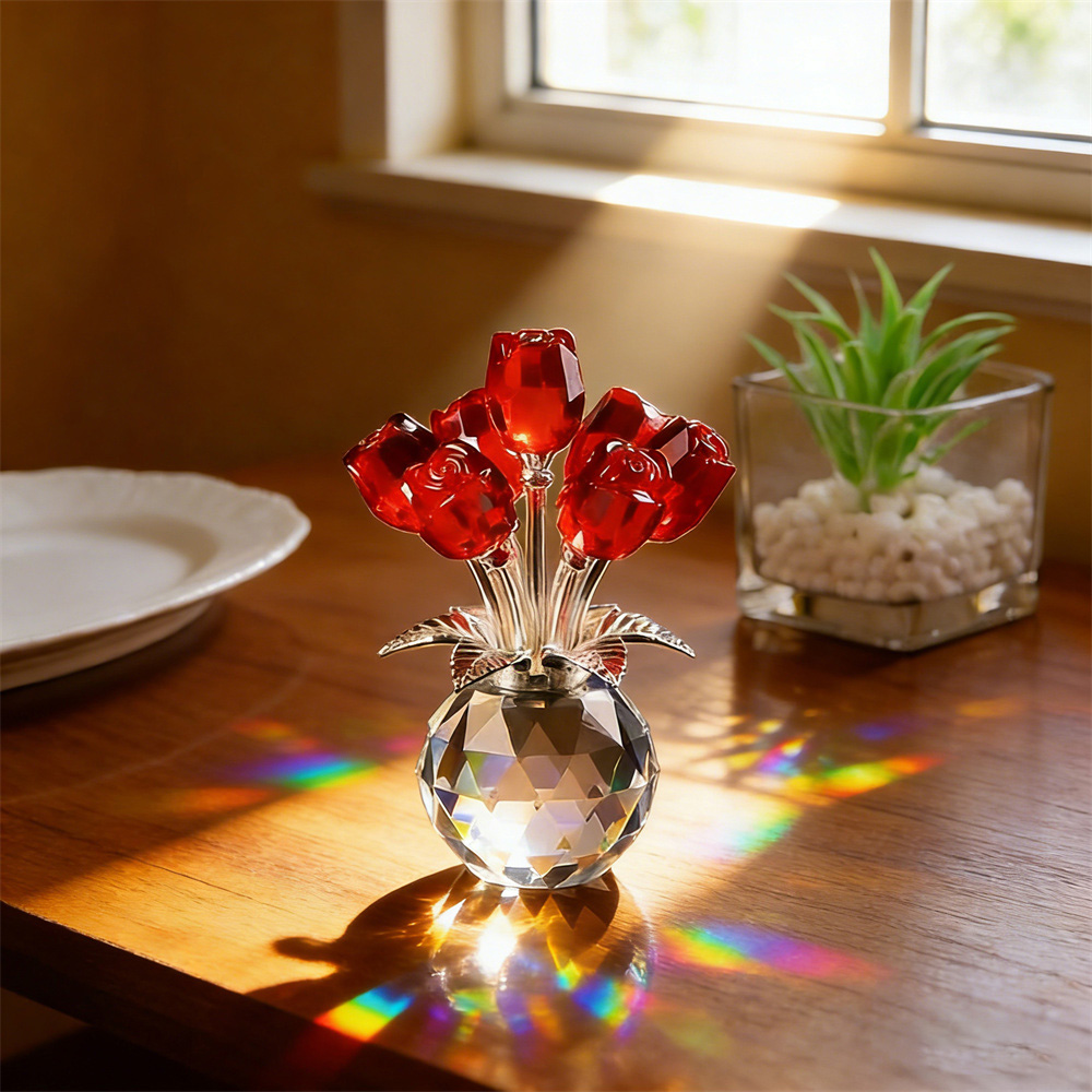 Eternal Bloom · Crystal Colorful Rose Flower Collectible Figurine