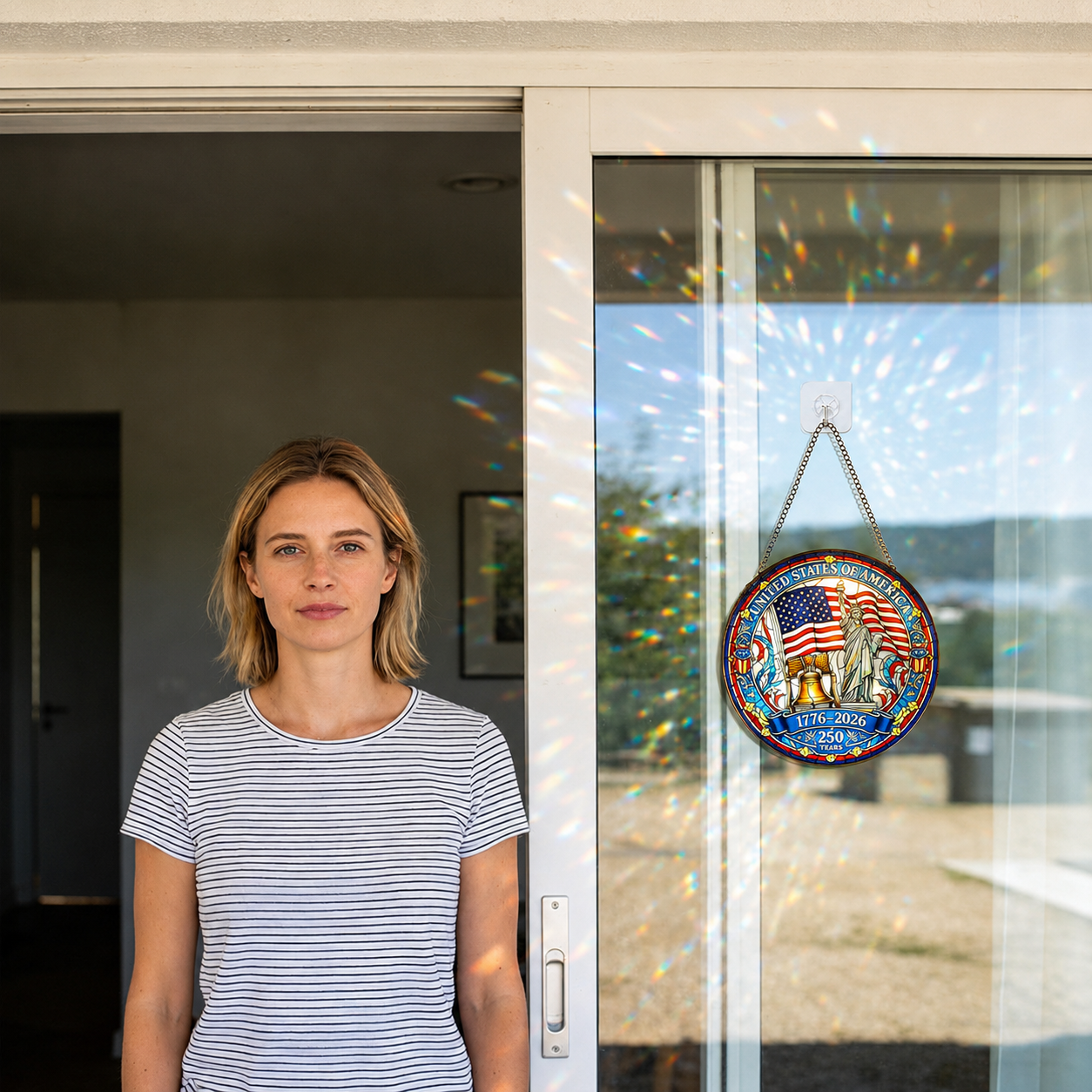 ✨ 250th Anniversary Patriotic Stained Glass Suncatcher