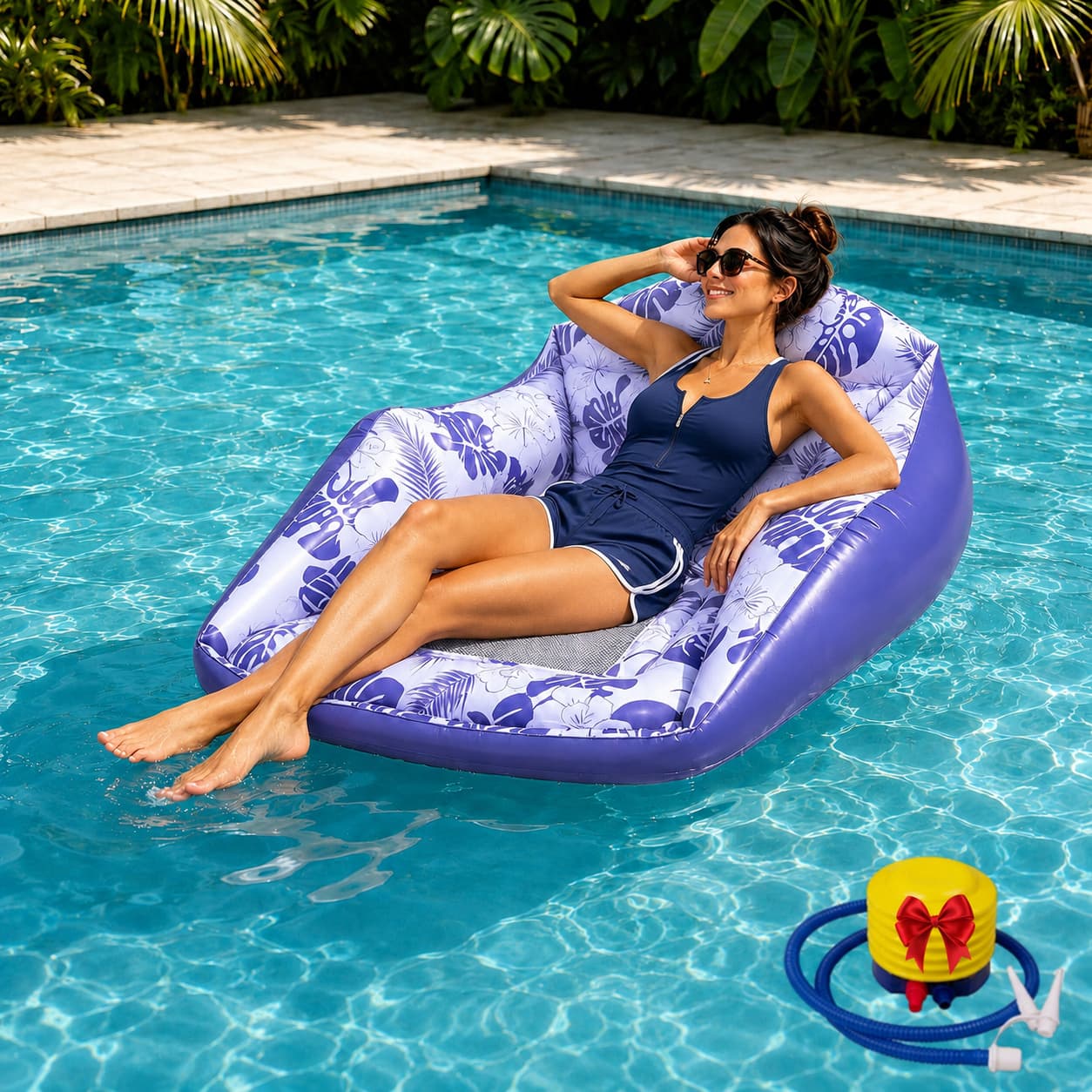 🏖️3‑in‑1 Inflatable Pool Lounge Chair – Adult Water Hammock Float