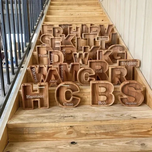 🔥49% OFF - Wooden Kids Letter Piggy Bank- Best Gift For Kids🎁