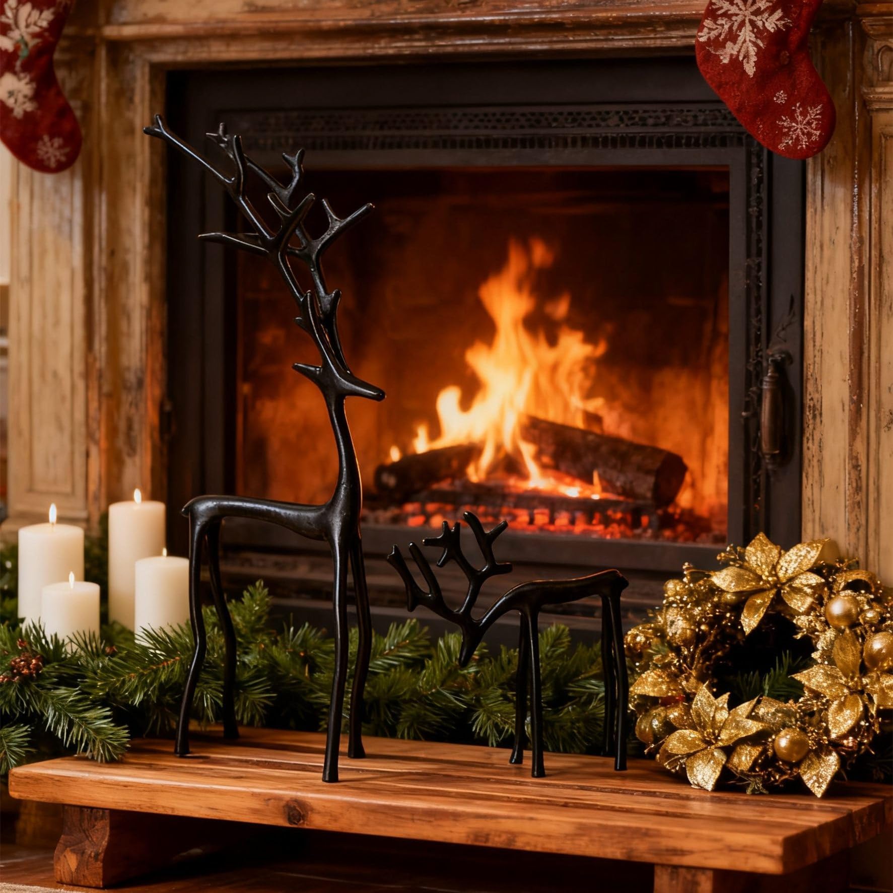 🦌Stylish Black Reindeer Statues