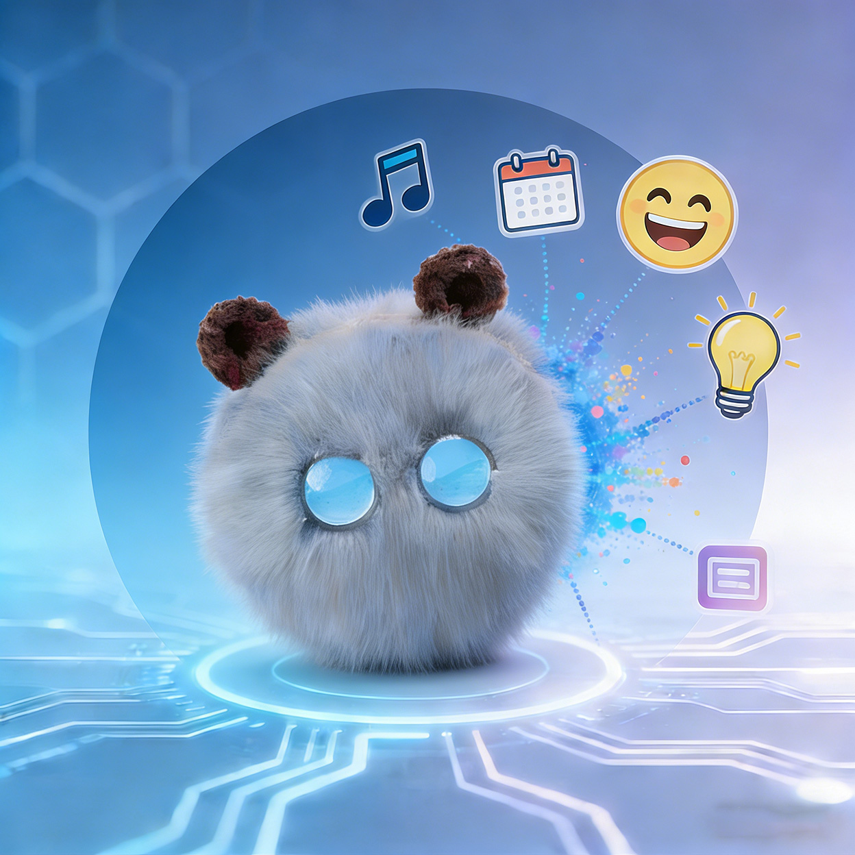 AI-Powered Plushie with Expressive Eyes · Healing Every Moment You Spend Alone