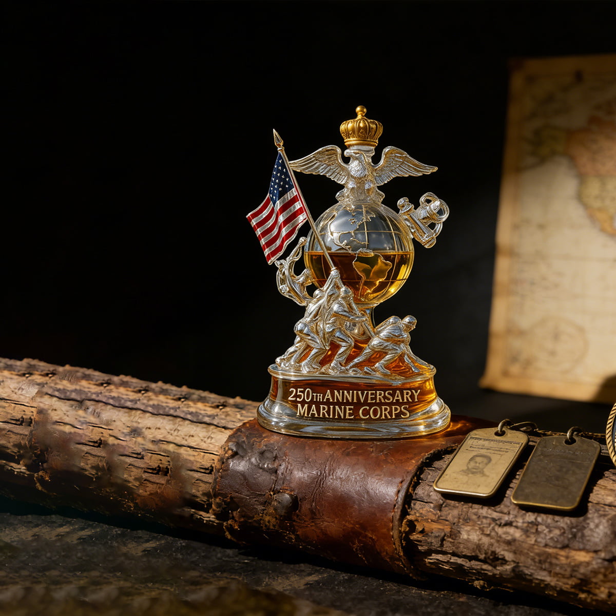 250th Anniversary Marine Corps Commemorative Whiskey Bottle