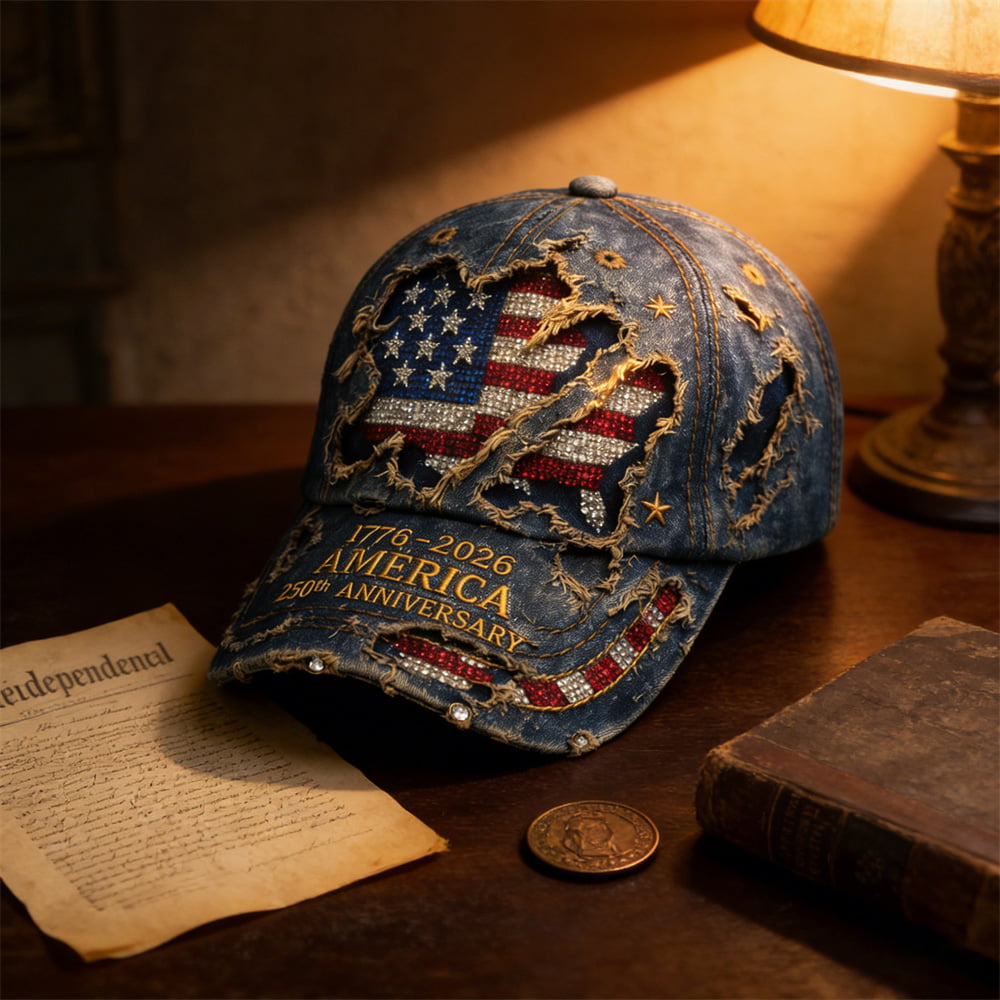 USA 250th Anniversary Distressed Baseball Caps