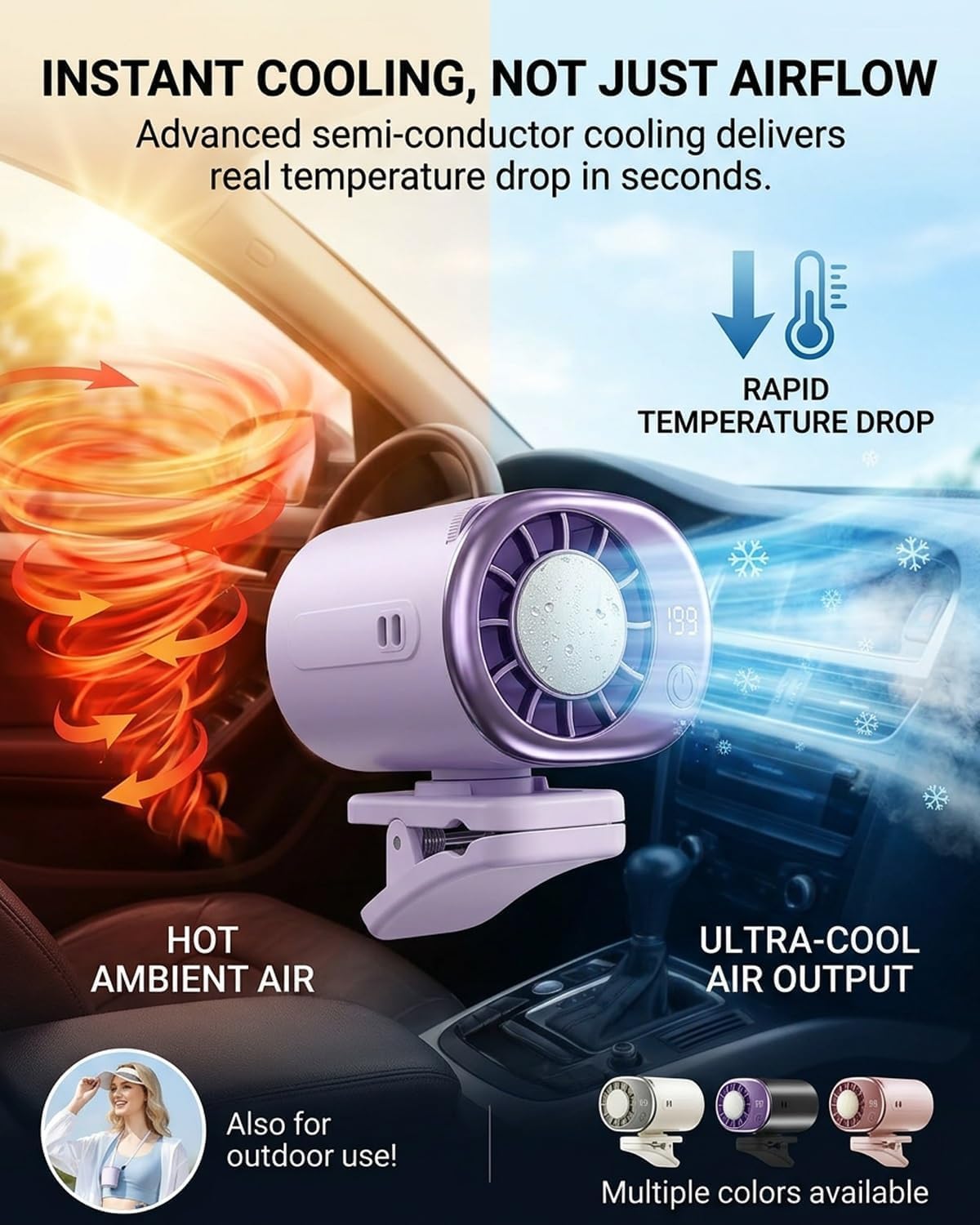 2026 Car Clip-On Air Conditioner Fan