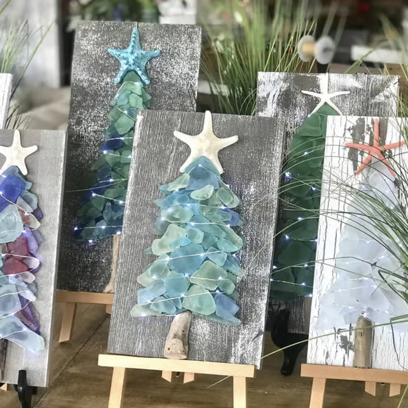 DIY Sea Glass Christmas Tree🌊🌲