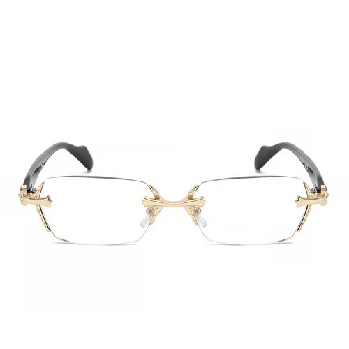 Anti-Blue Light Presbyopia Glasses Hd Rimless Glasses