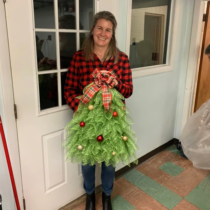 Last Day 50% OFF - Handmade Christmas Tree Wreath for Front Door