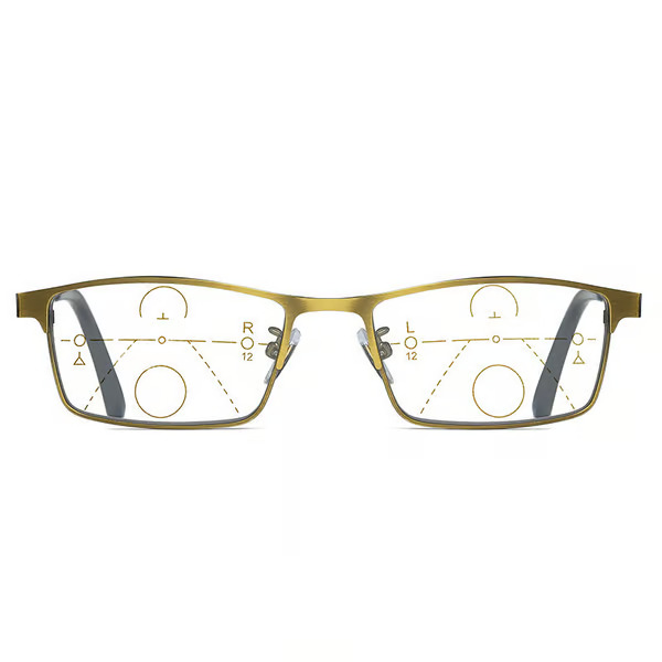 TITANIUM MULTI-FOCUS READING GLASSES PROGRESSIVE DOUBLE LIGHT ANTI-BLUE LIGHT