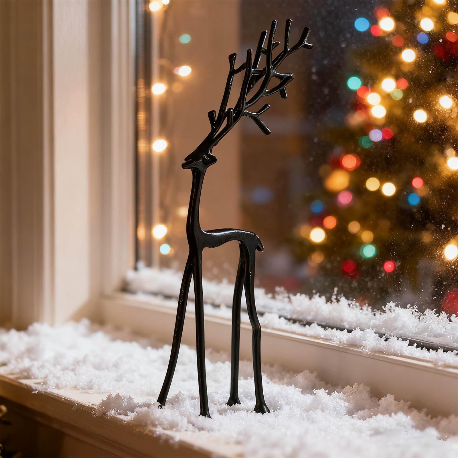 🦌Stylish Black Reindeer Statues
