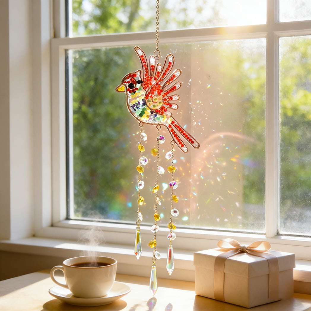 Crystal Bird Sun Catcher – Colorful Crystal Hanging Ornament