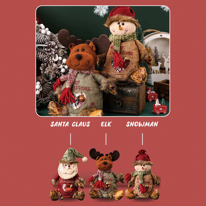 3pcs Christmas Gift Bags Zipper Design