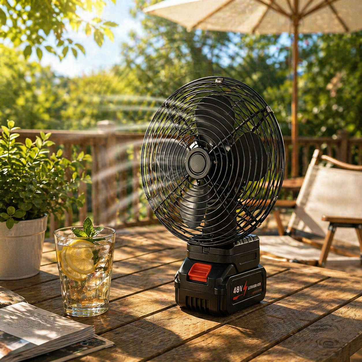 6-Inch Cordless Metal Fan with Lithium Battery Pack