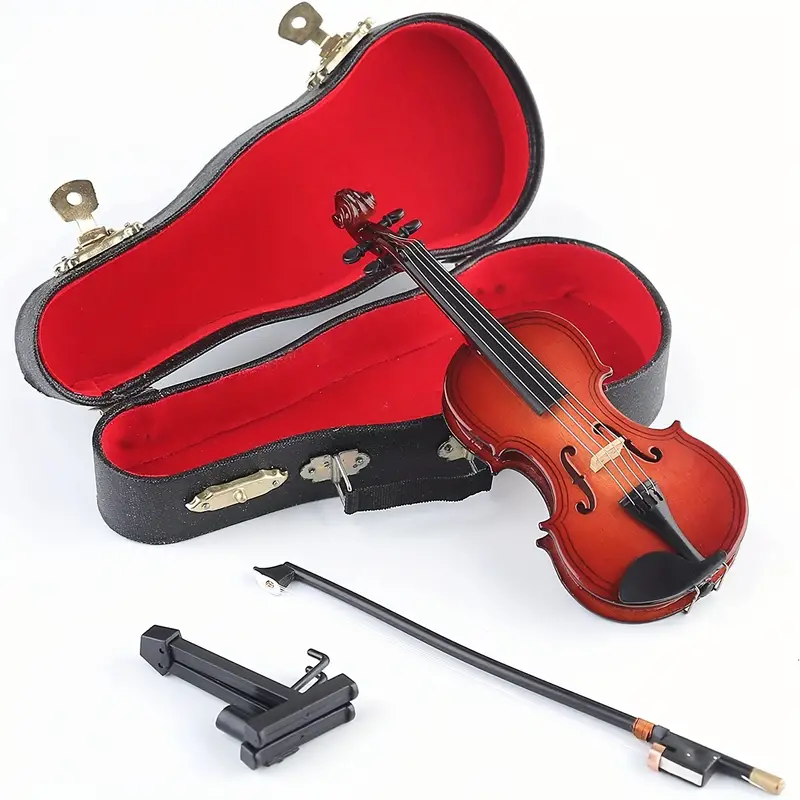 Wooden Miniature Violin Musical Instrument Decor Gift