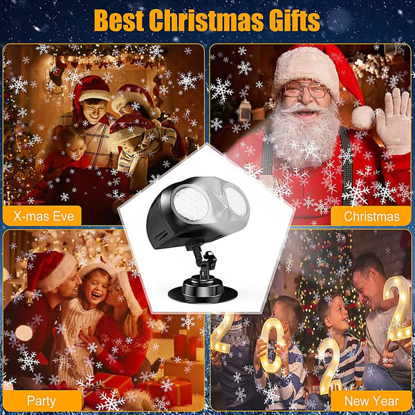 Owl-shape Dual-lens Christmas Snowflake Projector Lights