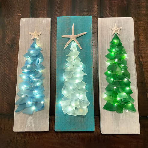 DIY Sea Glass Christmas Tree🌊🌲