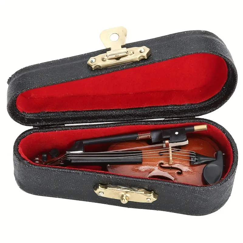 Wooden Miniature Violin Musical Instrument Decor Gift
