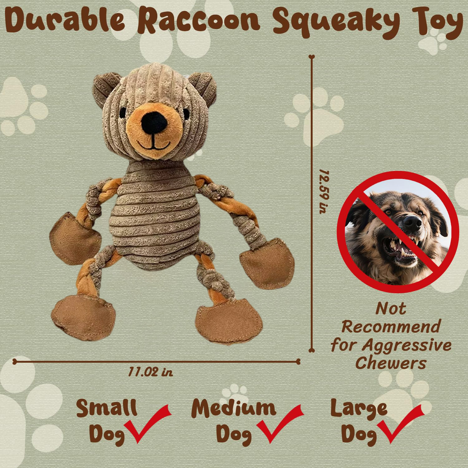 Squeaky Dog Toys, Tug of War Plush Toys