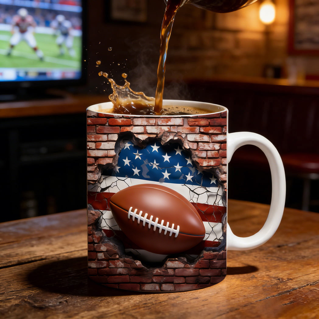 3D Football Breakout Mug