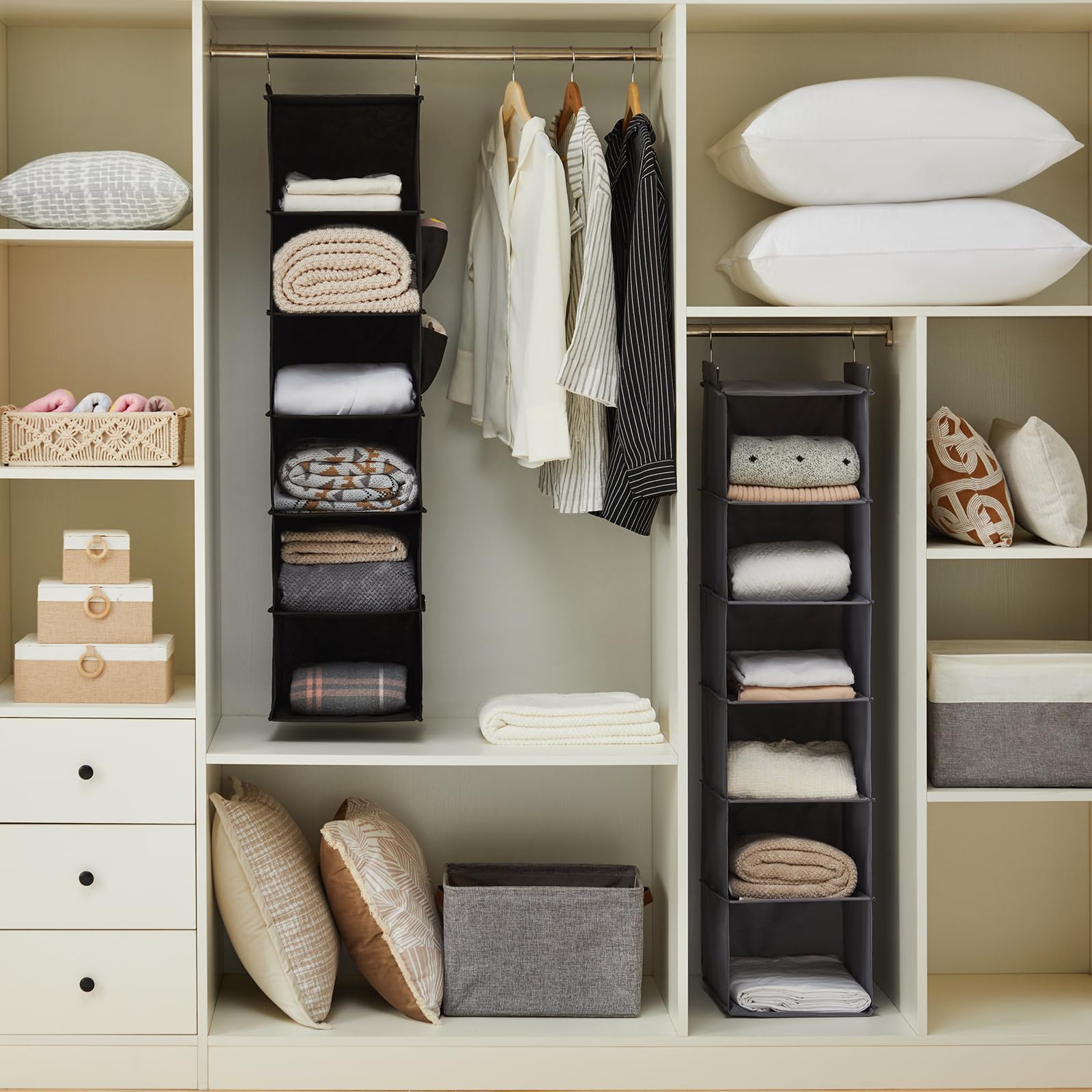 6-Shelf Closet Hanging Storage Shelves