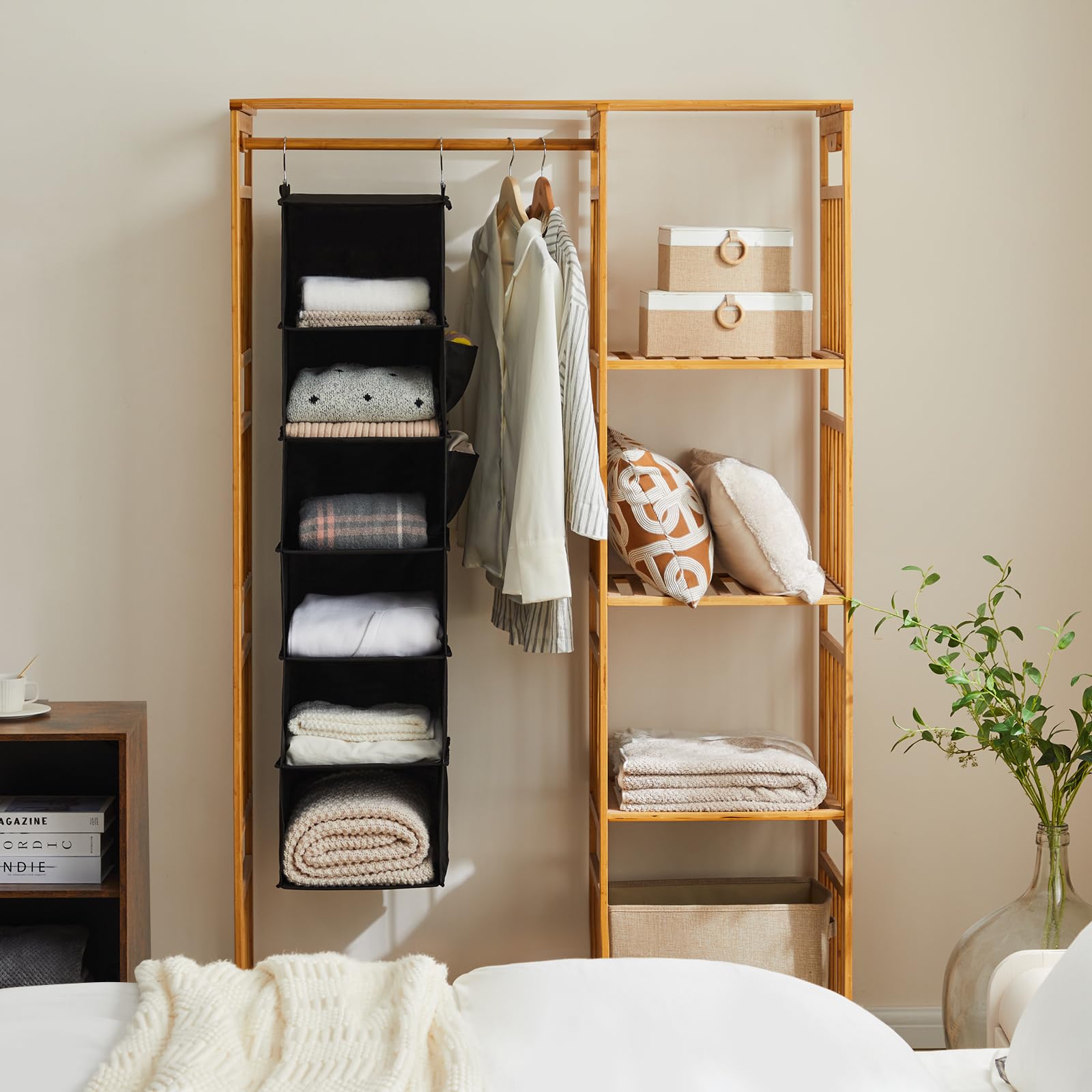 6-Shelf Closet Hanging Storage Shelves