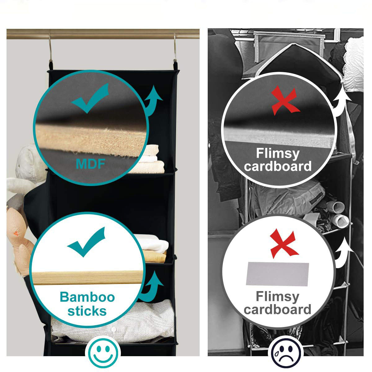 6-Shelf Closet Hanging Storage Shelves